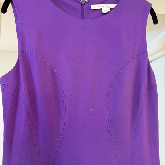 Diane Von Furstenberg Purple Jaelyn Mini Dress Sz 10 Minimalist Quiet Luxury - Picture 4 of 13